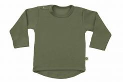 Wooden Buttons T-shirt rond lange mouwen army
